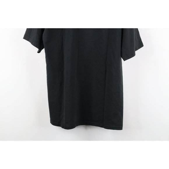Vintage 90s Streetwear Mens Size Medium Faded Blank Short Sleeve T-Shirt Black - Picture 7 of 7